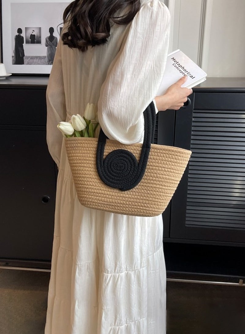 BEIRUI Gift bag,Cotton Thread Woven Tote Bag,Fashion Shopping Bag,Fashion Storage Bag,Suitable for Gift,Shopping,Clothes Matching,Dining Bag,Outdoor Excursion - Image 1