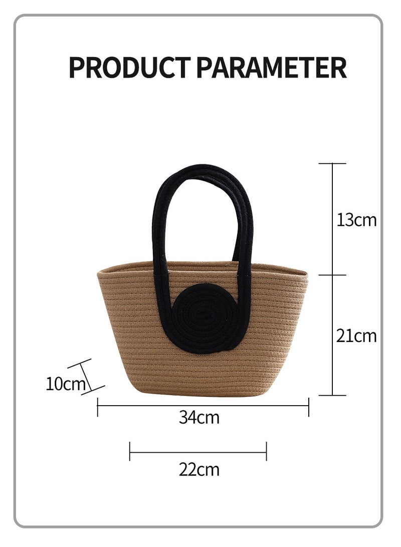 BEIRUI Gift bag,Cotton Thread Woven Tote Bag,Fashion Shopping Bag,Fashion Storage Bag,Suitable for Gift,Shopping,Clothes Matching,Dining Bag,Outdoor Excursion - Image 3