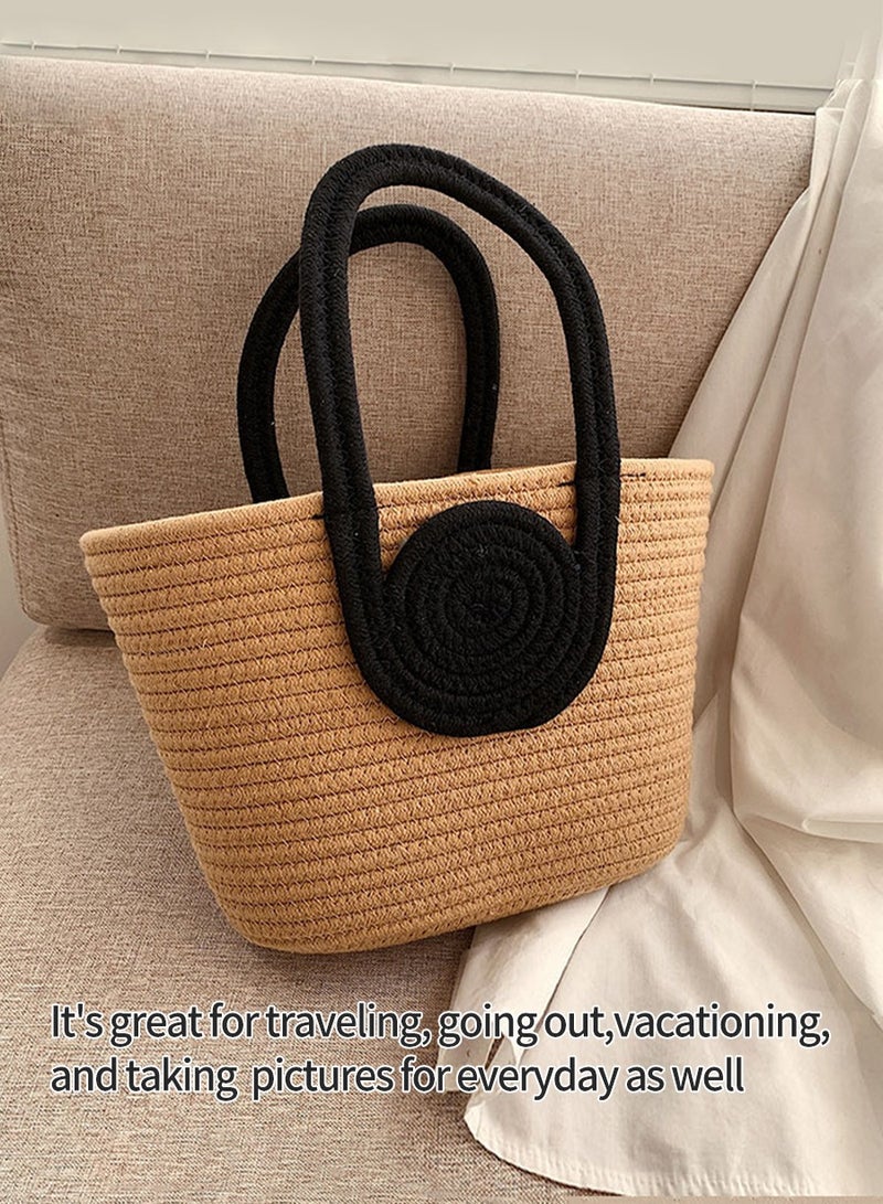 BEIRUI Gift bag,Cotton Thread Woven Tote Bag,Fashion Shopping Bag,Fashion Storage Bag,Suitable for Gift,Shopping,Clothes Matching,Dining Bag,Outdoor Excursion - Image 2
