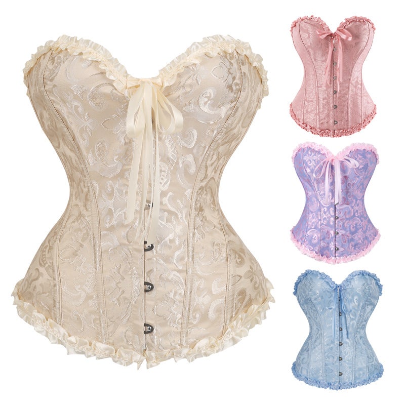 Vintage Lace-up Corset Bodysuit Shapewear - Image 1