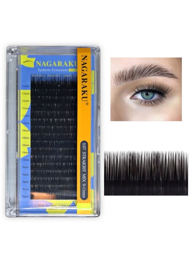 نجراكو وصلات حواجب ناجاراكو احترافية (Eyebrow Extensions) - ميكس أطوال 9-11 ملم - مظهر طبيعي وواقعي جداً للمحترفين والصالونات - NAGARAKU Eyebrow Mix - Image 1