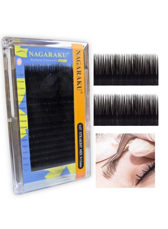نجراكو وصلات حواجب ناجاراكو احترافية (Eyebrow Extensions) - ميكس أطوال 9-11 ملم - مظهر طبيعي وواقعي جداً للمحترفين والصالونات - NAGARAKU Eyebrow Mix - Image 2