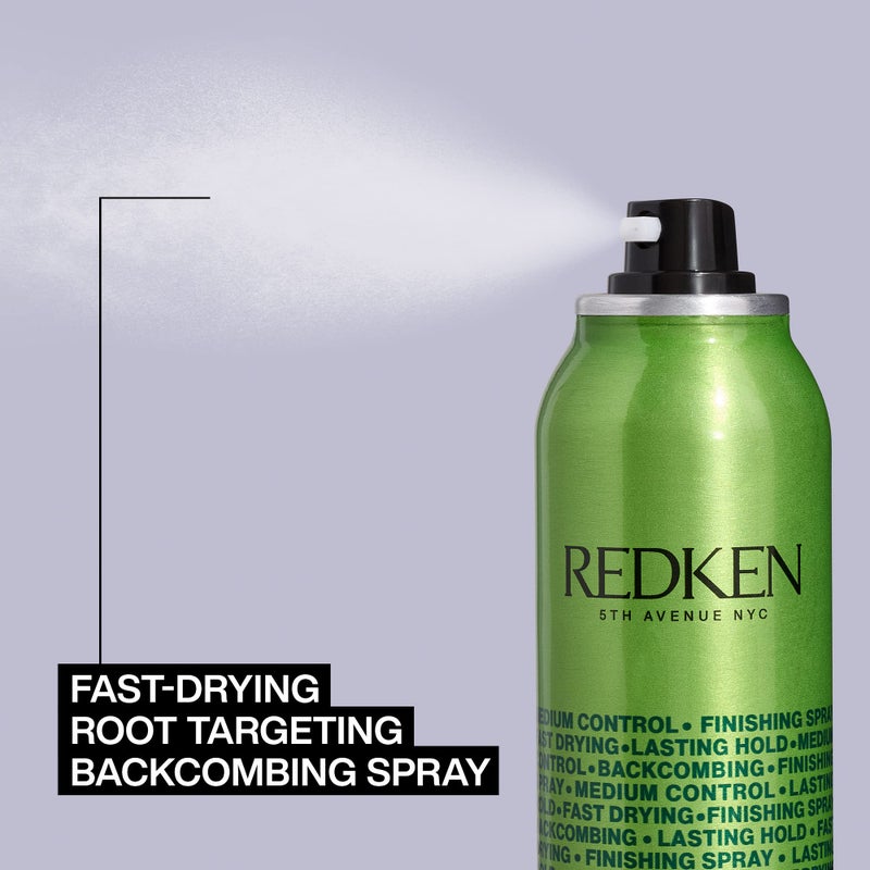 Redken Quick Tease 15 Backcombing Finishing Spray, For All Hair Types, Enhances Texture & Volume, Maximum Control, 5.3 Oz (Packaging may vary) - Image 5