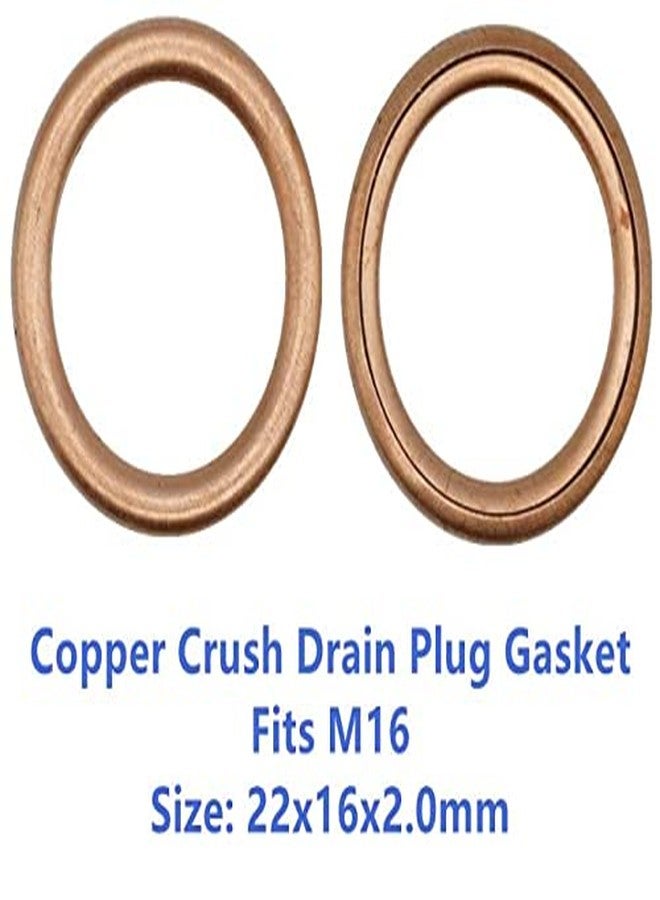 Dsnaduo 20 PCS Oil Drain Plug Gasket,Copper Crush Washer M16 Replaces 11137546275 fits Mini Cooper, Cooper S, Paceman, Clubman, Countryman N12 N14 N16 N18 (22x16x2.0mm) - Image 3
