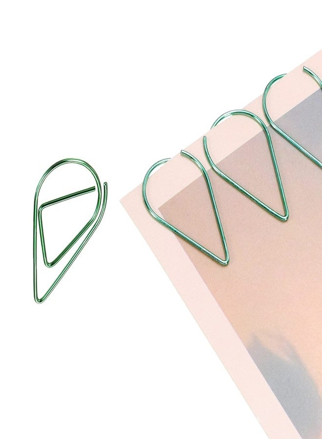 YOKIVE 100 Pcs Paper Clips, Drop-Shaped | Keep Desk Neat, Great for Art, Home, Daily Use (Green, 1-Inch) - Image 5