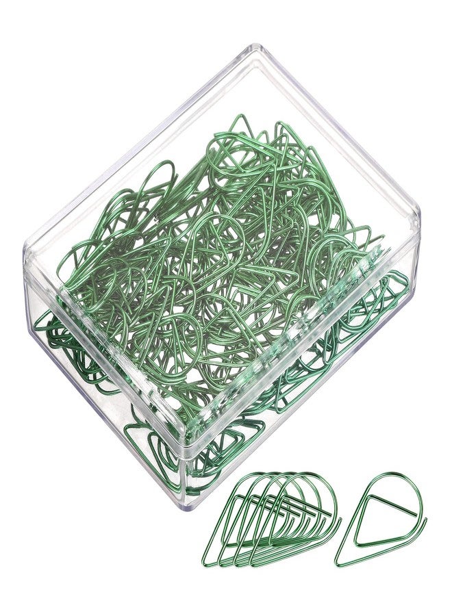 YOKIVE 100 Pcs Paper Clips, Drop-Shaped | Keep Desk Neat, Great for Art, Home, Daily Use (Green, 1-Inch) - Image 1