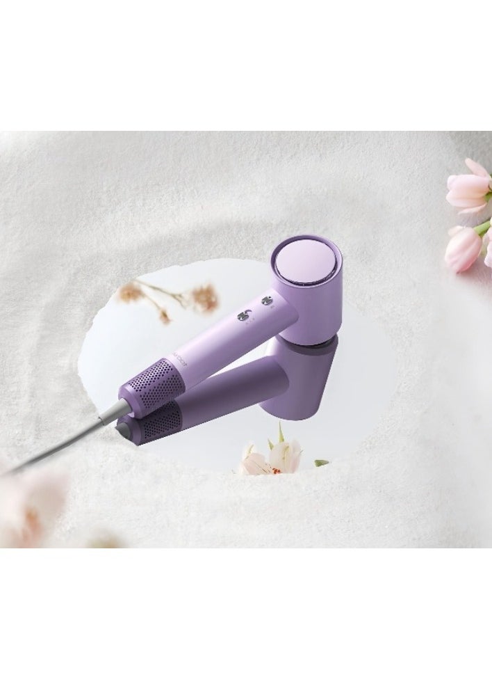 Airbot - Airbot HD188A Purple EU - High-Speed Hair Dryer with 200mil Negative Ions, RGB LED Ring, Low Noise, Dual-Speed, Travel-Friendly & Stylish Design - Image 1