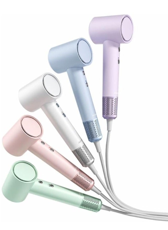 Airbot - Airbot HD188A Purple EU - High-Speed Hair Dryer with 200mil Negative Ions, RGB LED Ring, Low Noise, Dual-Speed, Travel-Friendly & Stylish Design - Image 1