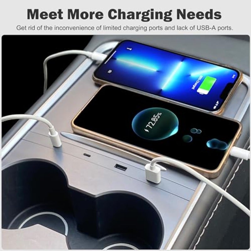 شاحن موزع USB للسيارة لسيارة تسلا موديل Y موديلات 2021-2024 وموديل 3 موديلات 2021-2023، يدعم الشحن السريع عبر منفذ USB‑C، وحدة تثبيت في الكونسول المركزي، إكسسوارات لا تناسب موديل 3 موديلات 2024-2025 ولا موديل Y الجديد Highland ولا موديل Juniper. - Image 5