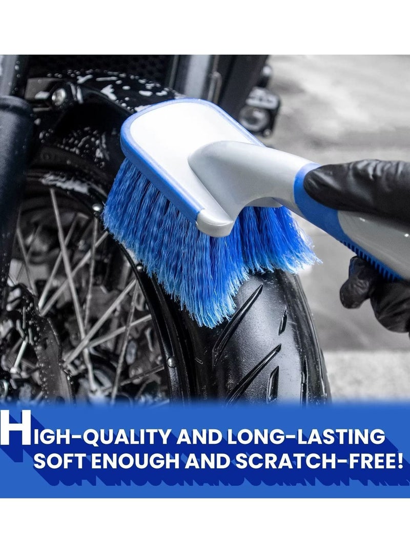 SYOSI Alloy Wheel Brush for Cleaning Car Wheels Car Brush for Washing the Car and Motorcycle Cleaning - Ideal Car Cleaning Products of Alloy And Steel Rims - Tyre Brush - Image 2