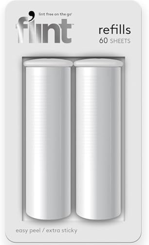 Flint Original Lint Roller Refill Extra Sticky Compatible with Flint Retractable Lint Roller Lint Rollers for Pet Hair Extra Sticky Refill Pack of 2