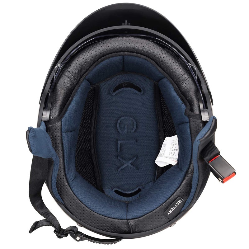 GLX M14 Open Face Motorcycle Helmet - Matte Black, Large - DOT Approved - Image 3