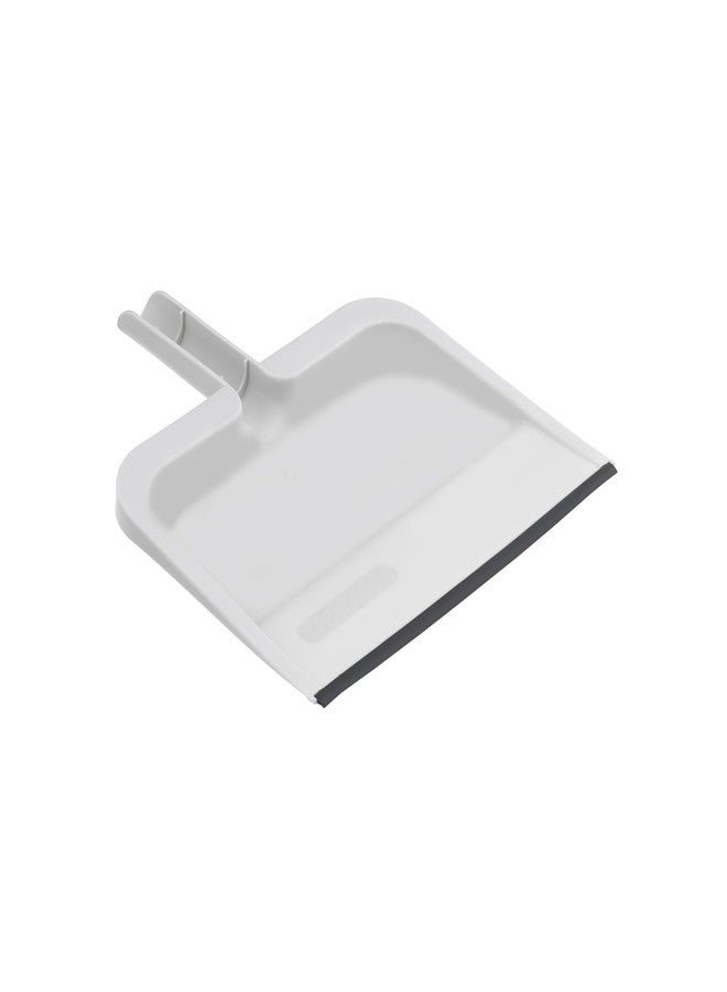Superio Clip-On Dustpan with Rubber Lip - 10-inch Wide Durable Plastic Dust Pan with Comfort Grip Handle, White, 1-Pack - Image 1