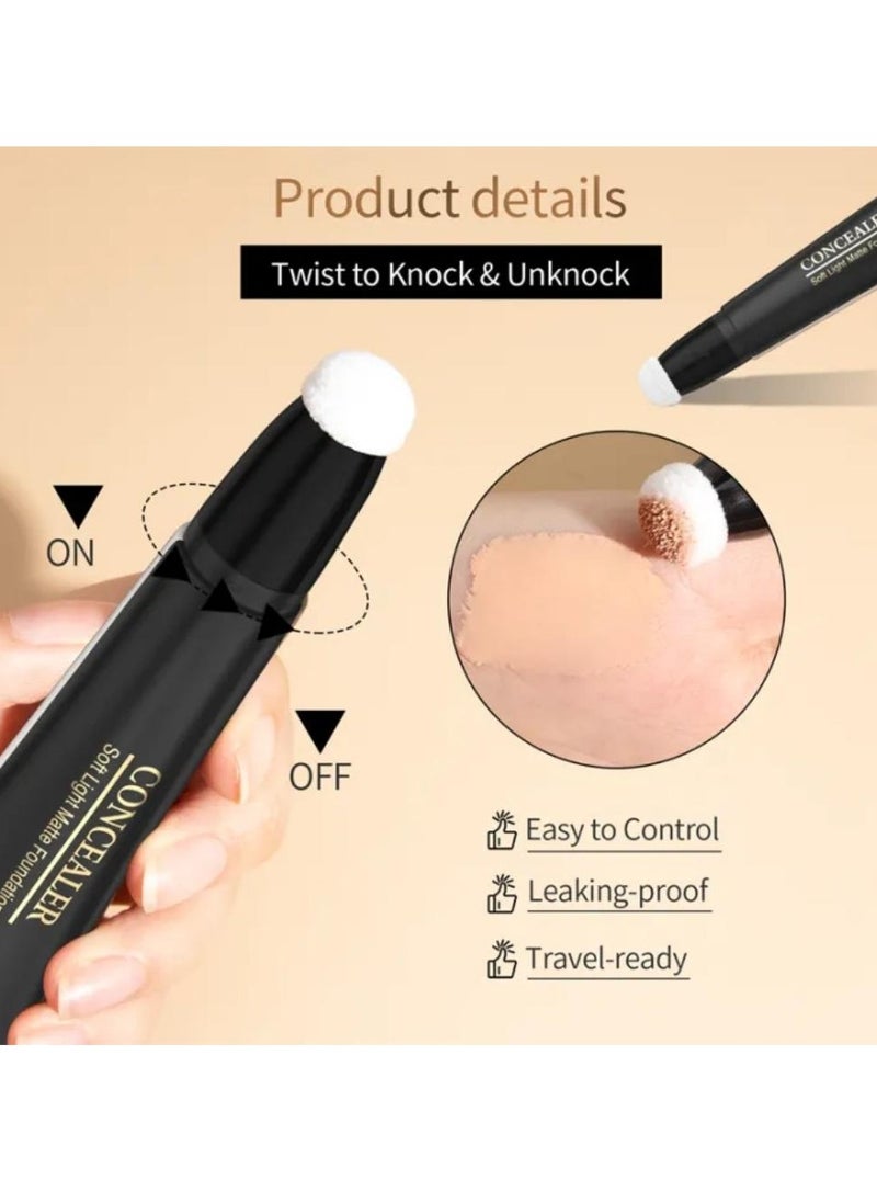 HelloKiss - Concealer Soft Light Matte Foundation Concealer Conceals Blemish and Redness Flawless Natural Coverage for Normal to Oily Skin Instant Age Rewind Eraser Dark Circles Treatment 03 - Image 1