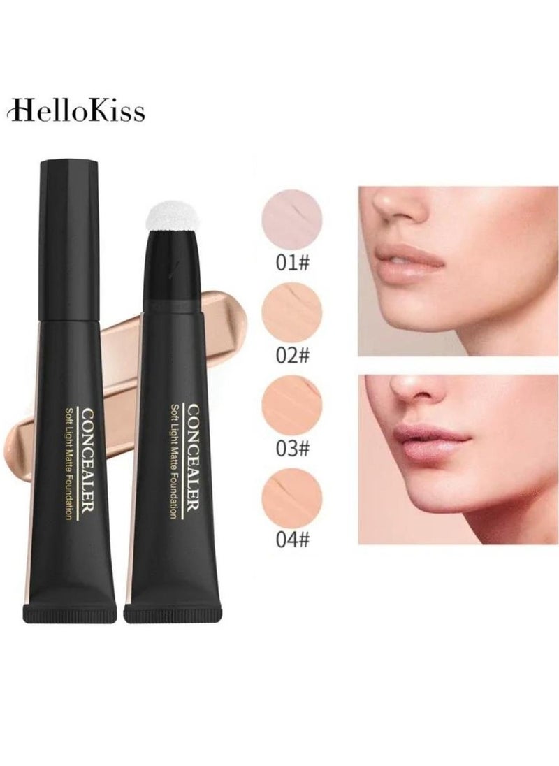 HelloKiss - Concealer Soft Light Matte Foundation Concealer Conceals Blemish and Redness Flawless Natural Coverage for Normal to Oily Skin Instant Age Rewind Eraser Dark Circles Treatment 03 - Image 1