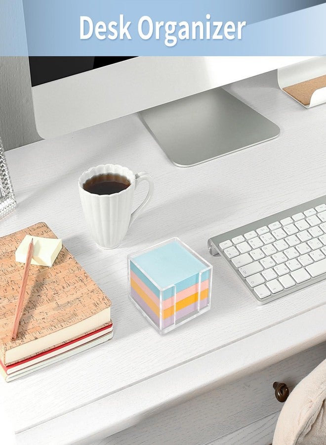 Tecreddy Acrylic Sticky Note Holder, 3 x 3 Crystal Clear Sticky Note Dispenser Acrylic Notepad Holder for School Home Office Desk Organization - Image 5