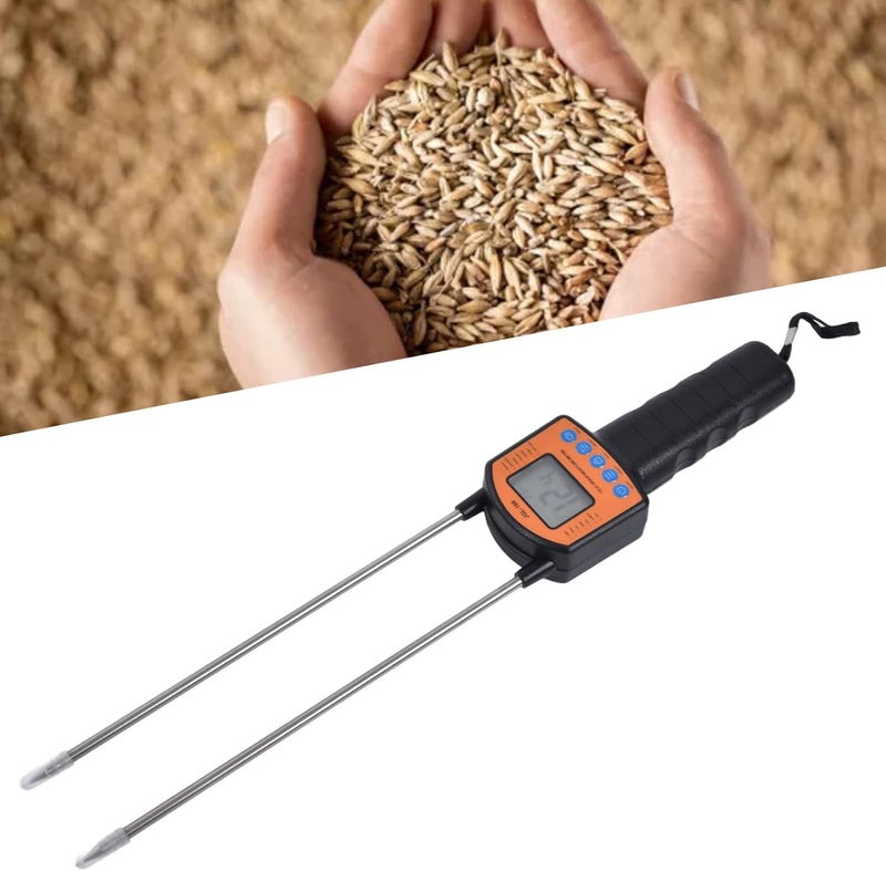 klarako Portable Hay Moisture Meter,Grain Moisture Tester Voice Prompt LCD Backlit High Accuracy Moisture Meters High Sensitivity Sturdy Anti Bending Grain Moisture Meter for Daily Use - Image 1