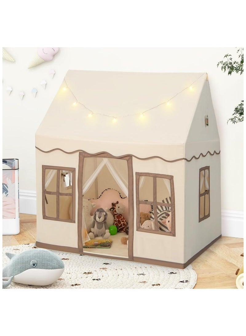 BLOOMING TIME Kids Play Tent House Toddler Indoor Outdoor Play House Tent Washable Foldable with LED Star Light Banner Windows Reading Corner Activity Center Toys for Boys Girls - Large - Image 5