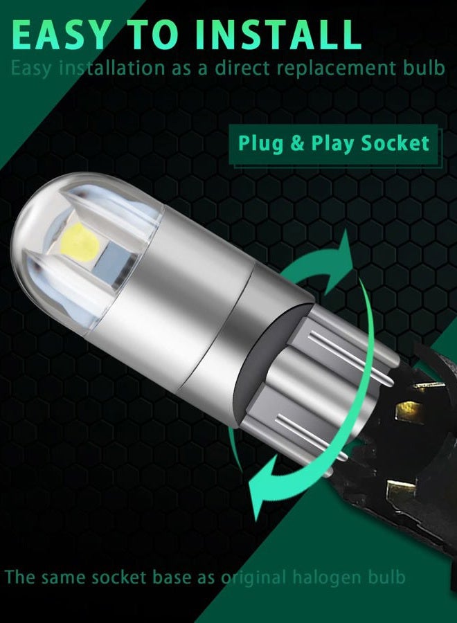 GLL 10pcs White T10 501 LED Bulb 2-SMD 3030 W5W 194 168 2825 Wedge T10 Light Car Interior Dashboard Bulb Sidelight Boot Lights Number Plate Bulb (DC 12V) - Image 4