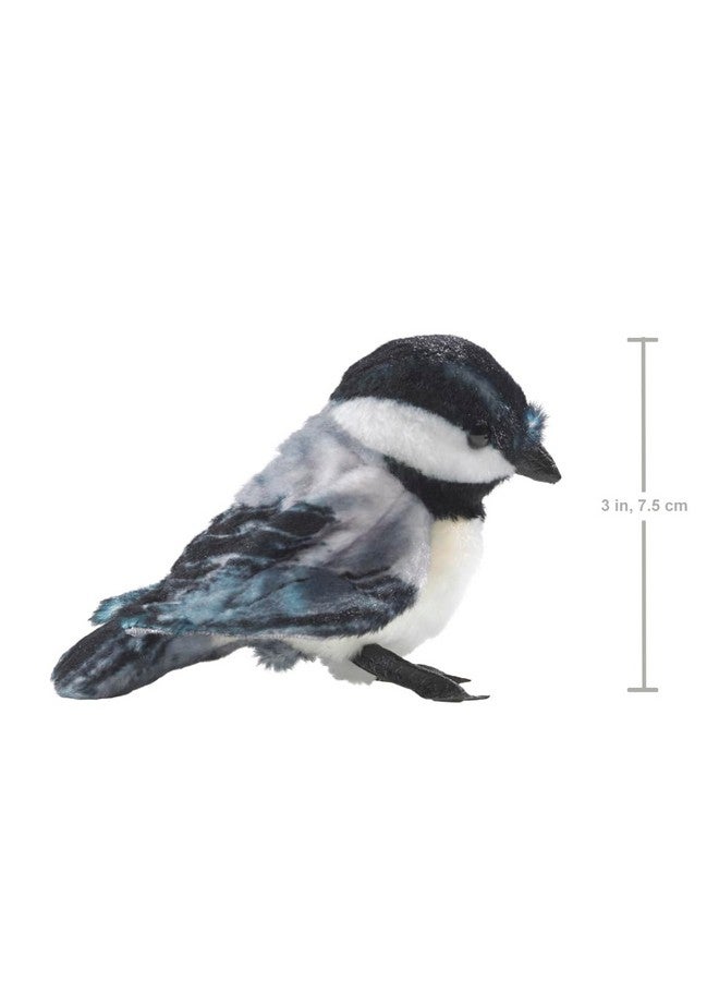 Folkmanis Mini Chickadee Finger Puppet, White; Black;gray - Image 3