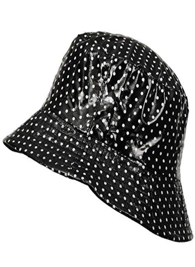 قبعة مطر دلو من الفينيل المقاوم للماء من توتاكو (01- منقط - أسود - صغير) - Image 1