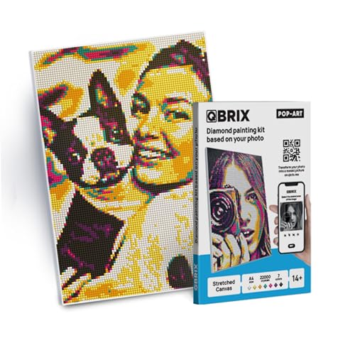 QBRIX Framed Diamond Art from Any Photo - Custom Diamond Painting Kit for Adults - Personalised Gem Art - DIY Craft Kit for Adults - Pop-Art - 8 x 12 inches - Image 1