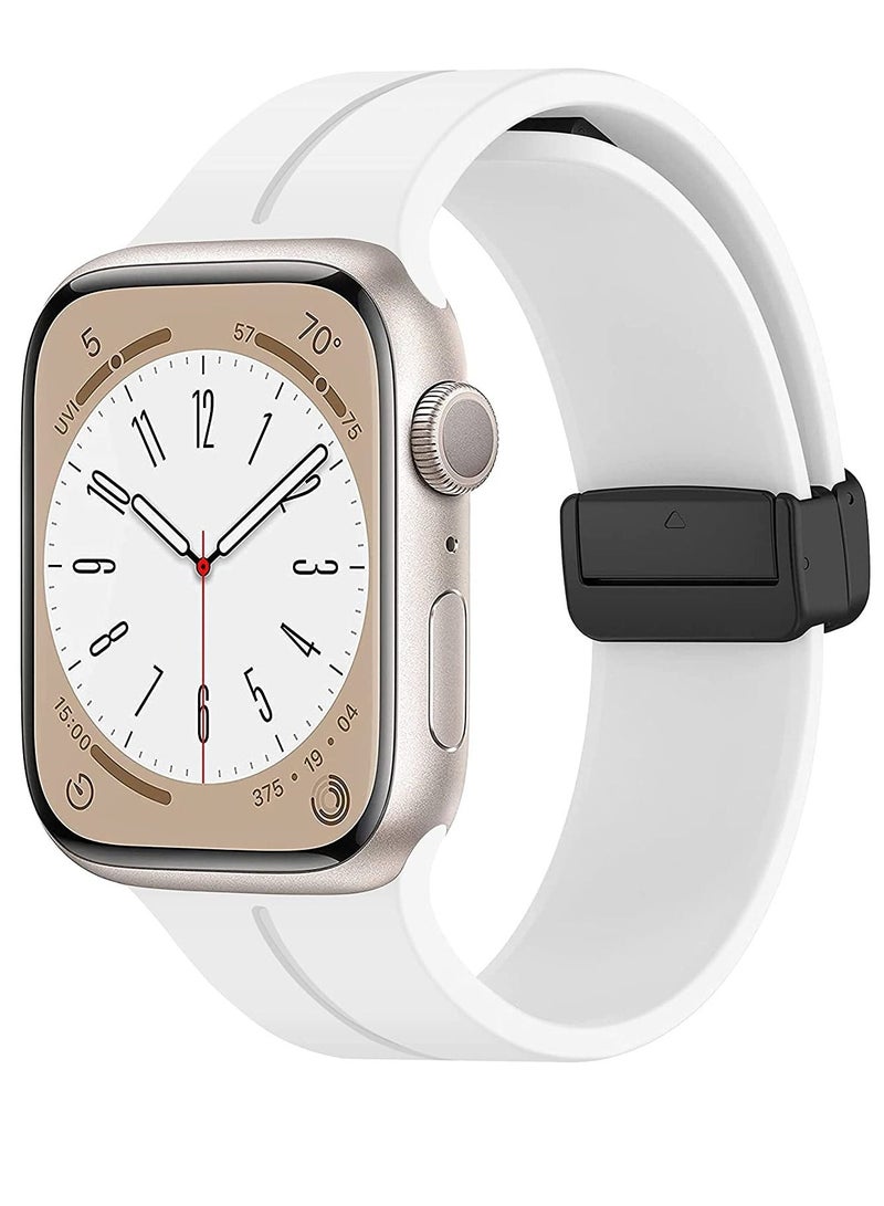 ZOOMEE Simple Stylish Folding Magnetic Silicone Strap Band Shockproof Wear Resisting For 42MM 44M 45MM 49MM Series Ultra - Image 1