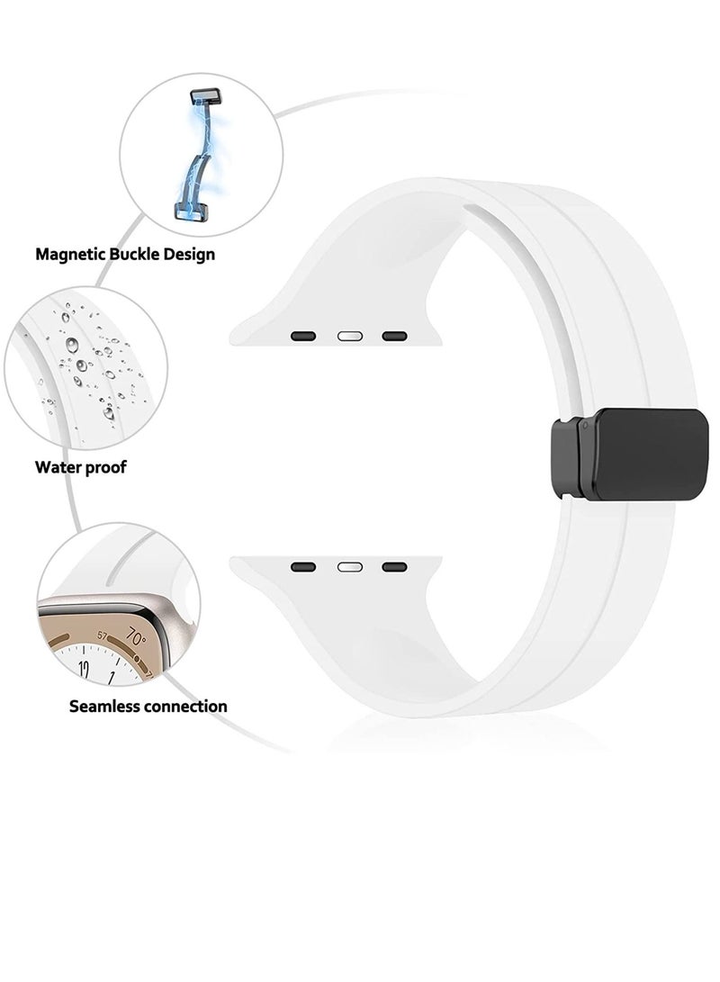 ZOOMEE Simple Stylish Folding Magnetic Silicone Strap Band Shockproof Wear Resisting For 42MM 44M 45MM 49MM Series Ultra - Image 2