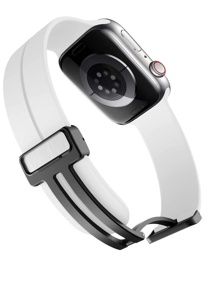 ZOOMEE Simple Stylish Folding Magnetic Silicone Strap Band Shockproof Wear Resisting For 42MM 44M 45MM 49MM Series Ultra - Image 3