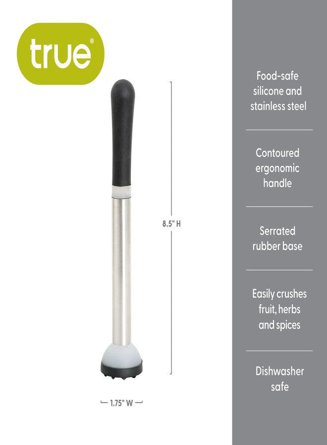 True Grind Muddler for Cocktails & Mixed Drinks, Fruits, Spices, Herbs, and Sugar Cubes Crusher, Home Bar Accessories, Bartender Tools, 8.5", Set of 1 - Image 4