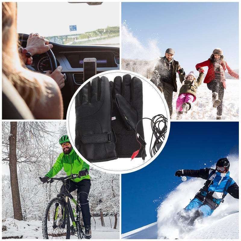 1 Pair Electric Heated Gloves Thermal Heat Gloves Motorcycle Warm Gloves Hand Warmers - Image 2
