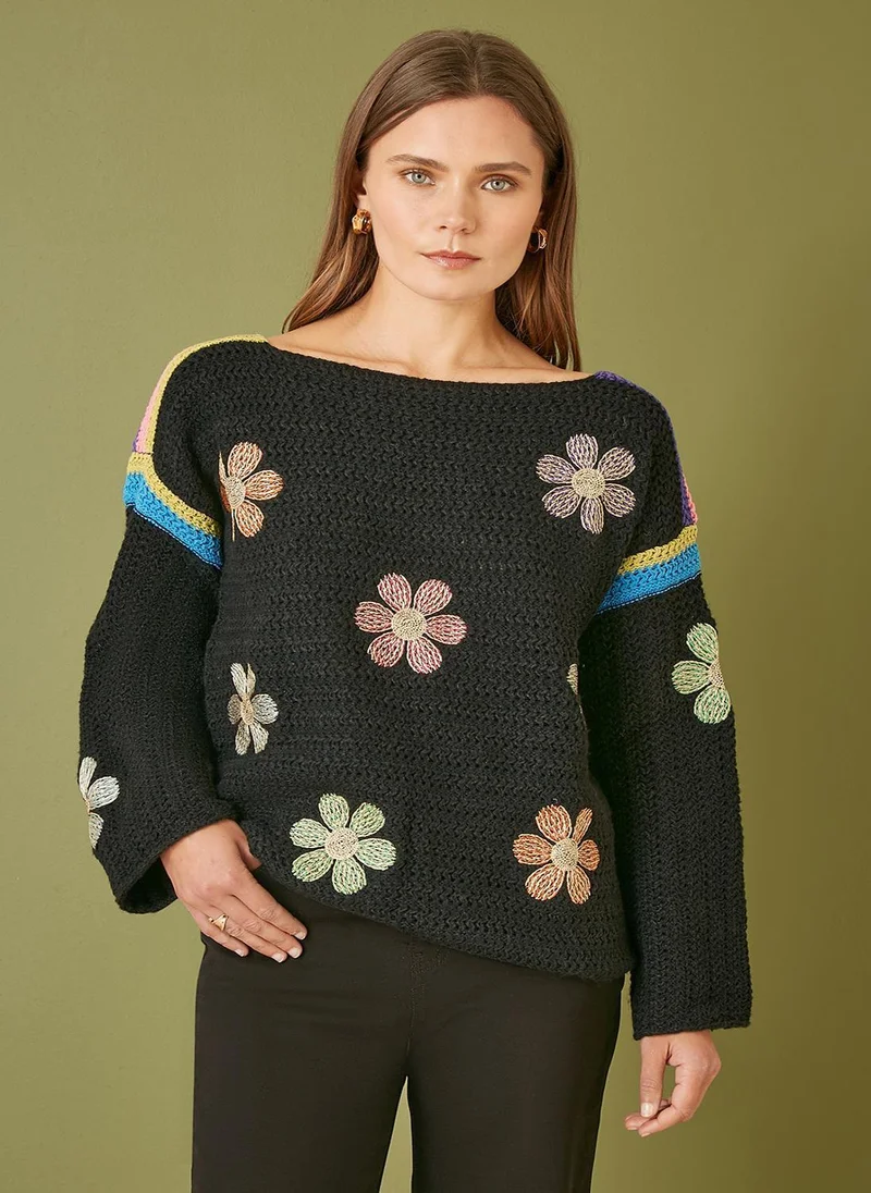 يامي Crochet Flower Jumper