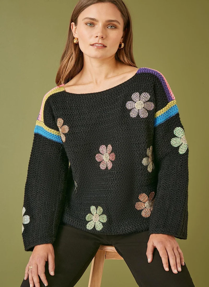 يامي Crochet Flower Jumper