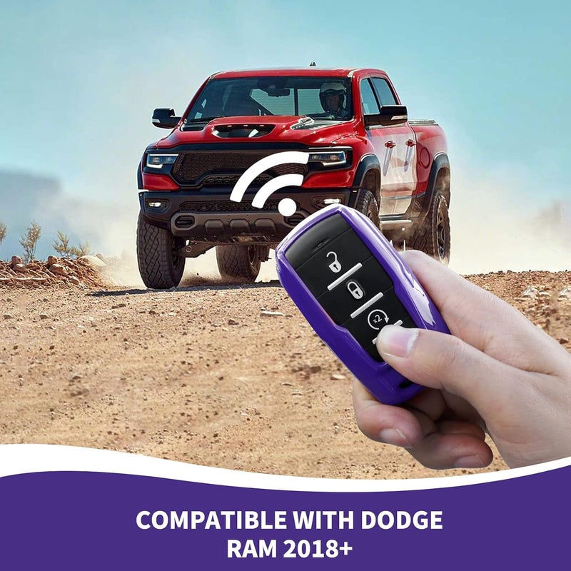 RAZPOY Key Fob Cover Compatible with for 2018-2023 Dodge RAM 1500 2500 3500 - Image 3