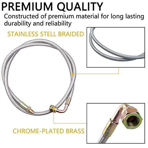 VKVXCLON Turbo Oil Feed Line Kit Compatible with T3 T4 T60 T61 T70 18 PNT 90 Degree 41 Universal Turbocharger 4AN Oil Feed Line - Image 3