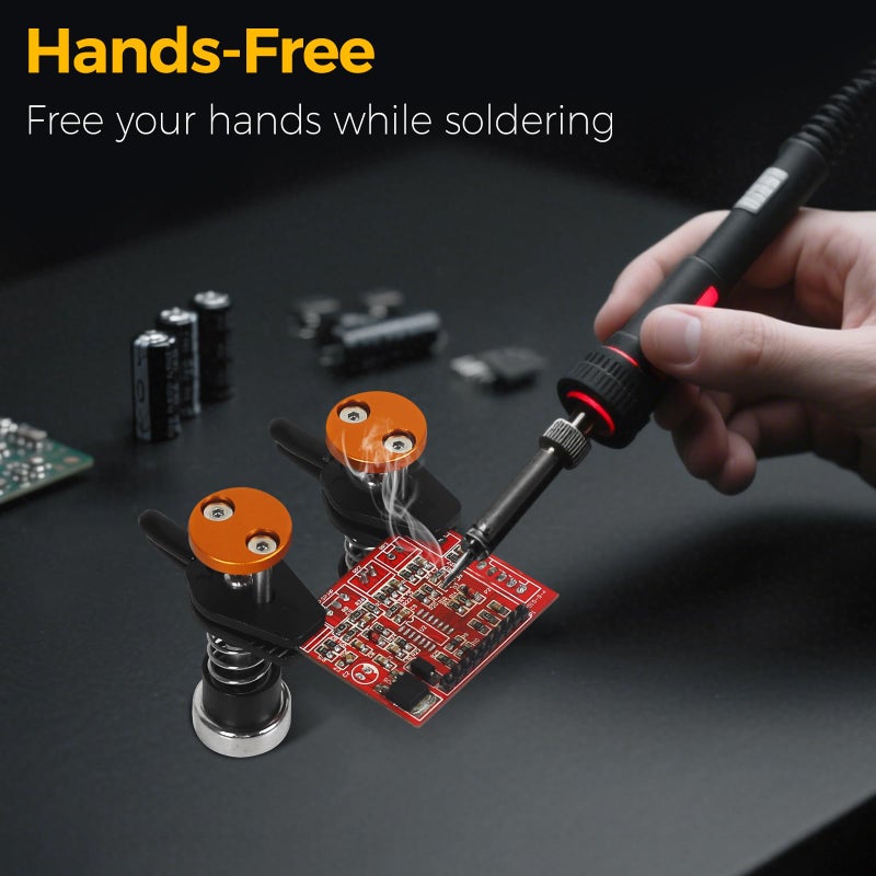 NOEVSBIG Magnetic Helping Hands Clamp Metal, Adjustable Third Hand Soldering Holder Stand For Small Electronics, Hobby DIY, Craft, PCB Repair, Precise Work, Exclusive Dual-Head Ultra-Grip - Image 2