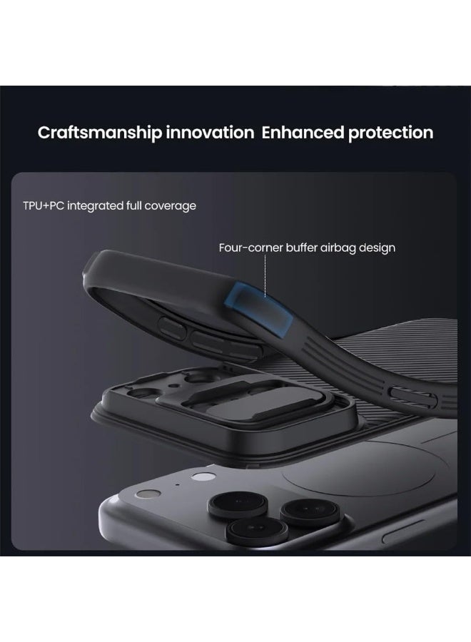 Nillkin Case Compatible with iPhone 17 Pro Max Case, Slide Camera Cover Lens Privacy Protection Non-Slip Anti-Drop Shockproof TPU Bumper Hard PC Back Protective Cover (Black) - Image 4