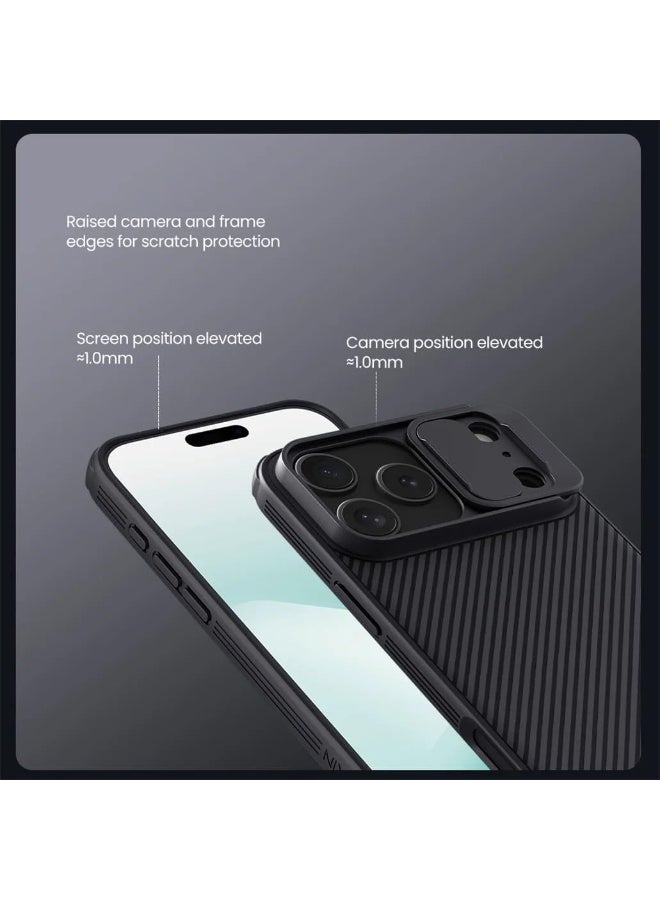 Nillkin Case Compatible with iPhone 17 Pro Max Case, Slide Camera Cover Lens Privacy Protection Non-Slip Anti-Drop Shockproof TPU Bumper Hard PC Back Protective Cover (Black) - Image 5
