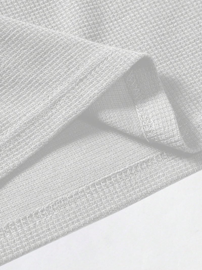 TAGDO® Men's Waffle Knitted V Neck|T Shirt for Man|Waffle|Cotton|Casual| Regular Fit Tees (RF-V-Waffle-2012-White-XL) - Image 2