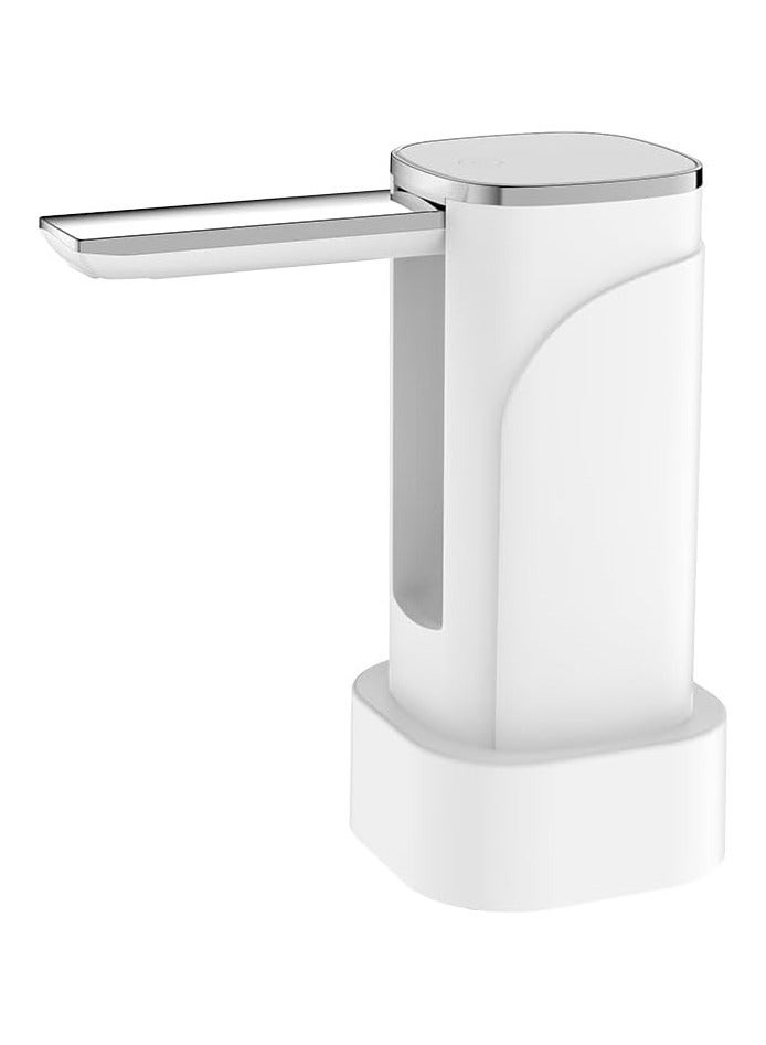 Foldable Water Pump，Portable Water Bottle Pump for Universal 3, 4 and 5 Gallon with USB Electric Charging and Automatic Off Switch, Portable Water Dispenser Pump for Camping Kitchen (White) - Image 1