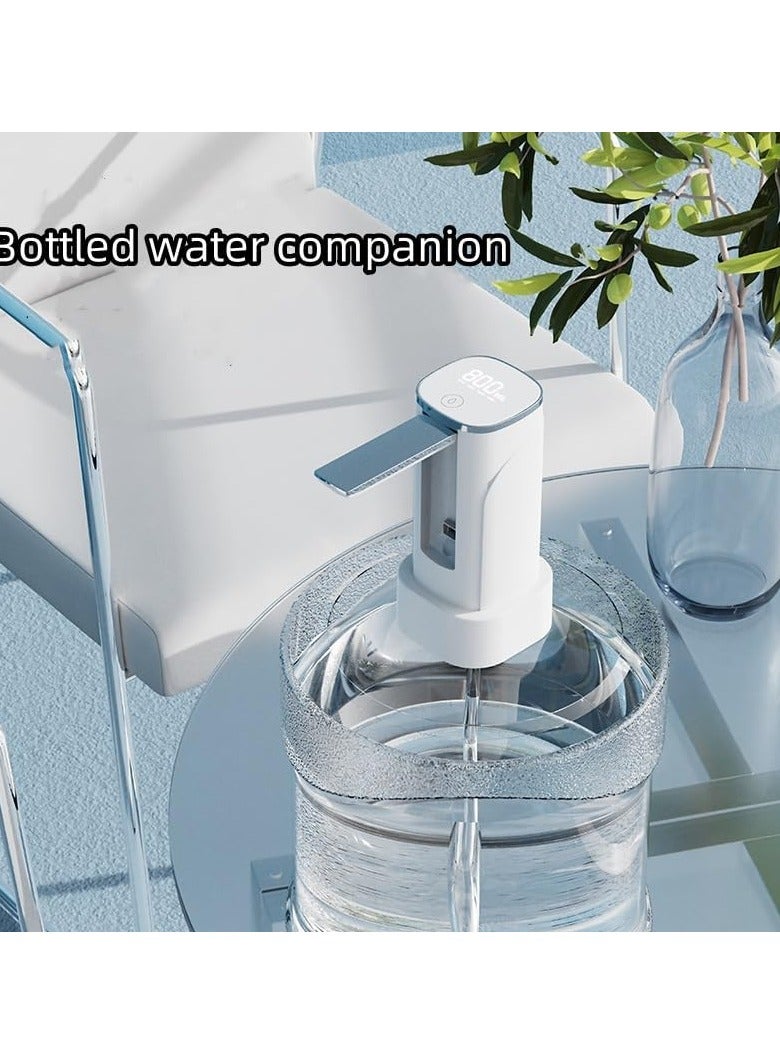 Foldable Water Pump，Portable Water Bottle Pump for Universal 3, 4 and 5 Gallon with USB Electric Charging and Automatic Off Switch, Portable Water Dispenser Pump for Camping Kitchen (White) - Image 5