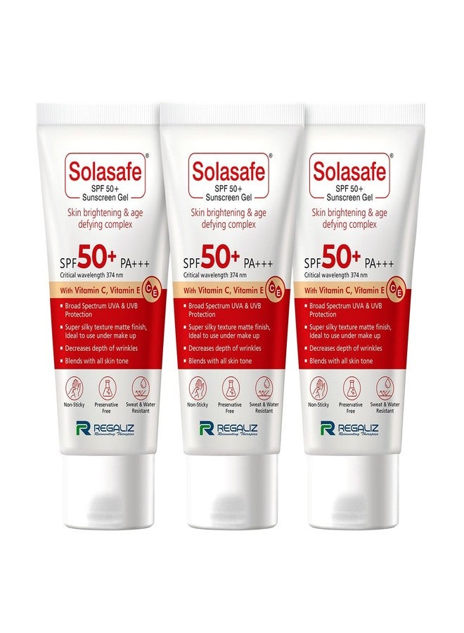 Regaliz Sunscreen SPF 50+ | Broad-Spectrum UVA & UVB Protection | Water-Resistant, Lightweight, and Non-Greasy Formula | Pack of 3 - Image 1