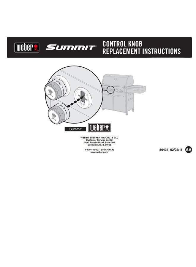 Weber Summit Series Gas Grill Main Burner Gas Control 2 Pack Knob 91537 - Image 5