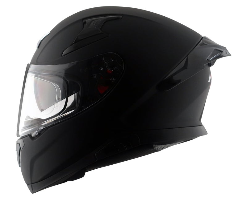 Axor Apex Solid ISI ECE DOT Certified Matt Black Full Face Dual Visor Helmet for Men and Women with Pinlock Fitted Outer Clear Visor and Inner Smoke Sun Visor Dull Black(XL) - Image 1