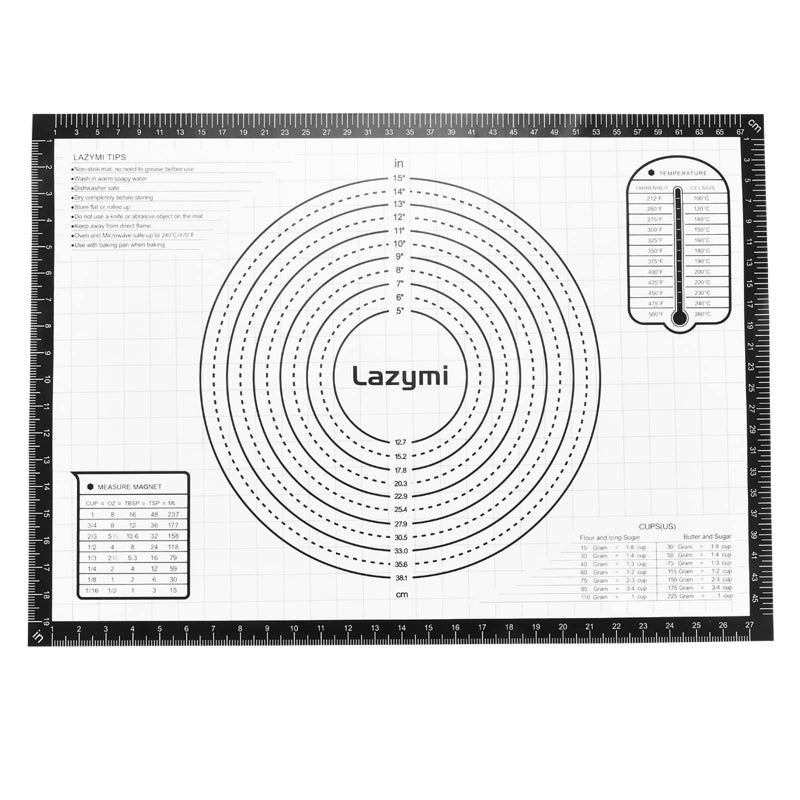 Extra Large Silicone Baking Mats Sheet Non Stick Pastry Rolling Mat with Measurement 7151cm NonSlip Silicon Dough kneading Mat Counter Table Mat Placemat Fondant IcingCakePizza Mats Black