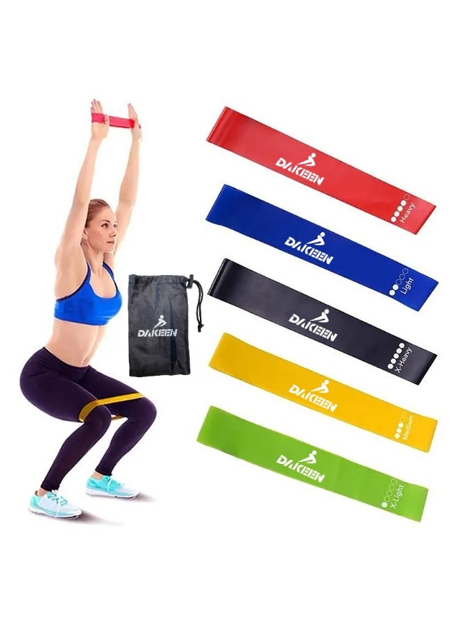 DAKEEN DAKEEN Resistance Bands for Working Out, Exercise Bands; Resistance Bands Set with 5 Resistance Levels, Multi-Colored Workout Bands for Indoor and Outdoor Fitness, Leg Strength Training, Rehab, Yoga - Image 1