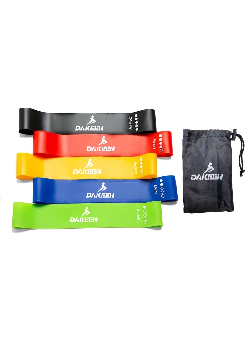 DAKEEN DAKEEN Resistance Bands for Working Out, Exercise Bands; Resistance Bands Set with 5 Resistance Levels, Multi-Colored Workout Bands for Indoor and Outdoor Fitness, Leg Strength Training, Rehab, Yoga - Image 3