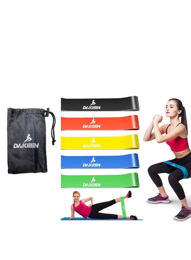 DAKEEN DAKEEN Resistance Bands for Working Out, Exercise Bands; Resistance Bands Set with 5 Resistance Levels, Multi-Colored Workout Bands for Indoor and Outdoor Fitness, Leg Strength Training, Rehab, Yoga - Image 2