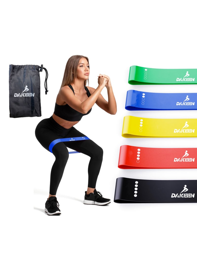 DAKEEN DAKEEN Resistance Bands for Working Out, Exercise Bands; Resistance Bands Set with 5 Resistance Levels, Multi-Colored Workout Bands for Indoor and Outdoor Fitness, Leg Strength Training, Rehab, Yoga - Image 4