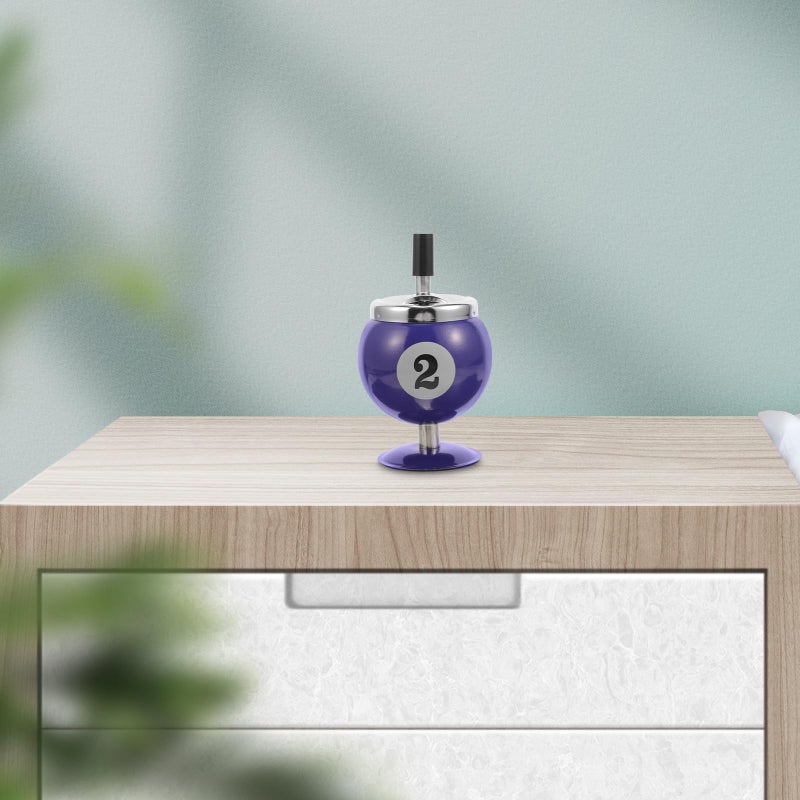 Automatic Windproof Smokeless Ashtray With Lid Blue Desktop Ash Holder For Home Office - Image 4
